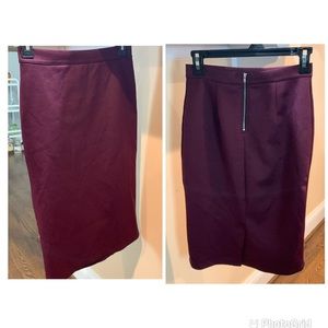Burgundy pencil skirt